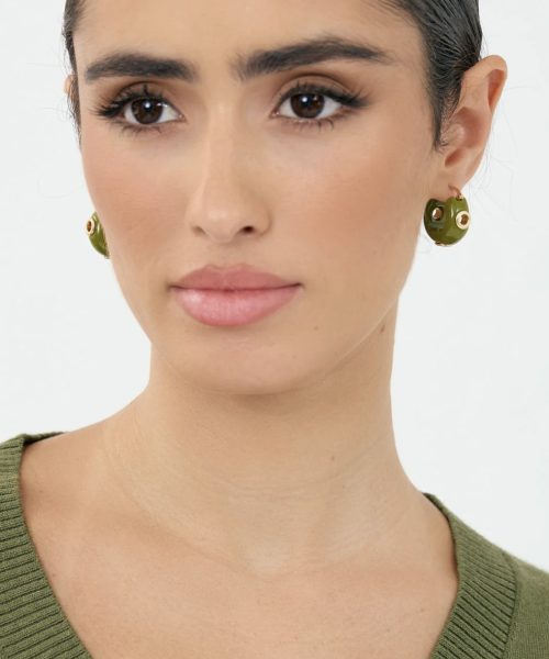 Alternative view of Resin Eyelet Mini Hoops